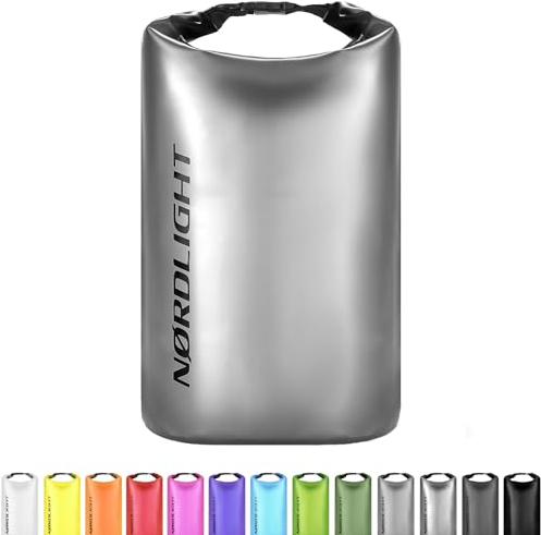 Nordlight Dry Bag 10L Wasserdichter Beutel - (Metallic) Wasserdichter Packsack Mit Roll Top Verschluss Und Schultergurt | Schwimmen, Baden, Strand, Kanu, Stand Up Paddling, Tauchen