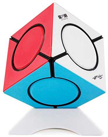 FunnyGoo Oostiftun MOFANGGE Fangyuan Skewb Irregular Six Spot Cube Puzzle Mo fang ge fangyuan Skewb Würfel Multicolour Stickerless mit einem Würfel Stand