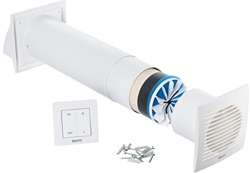 LIRAST 100mm Ventilazione Meccanica Controllata VMC Doppio Flusso Recupero Calore con Interruttore - VMC Recuperatore di Calore Doppio Flusso