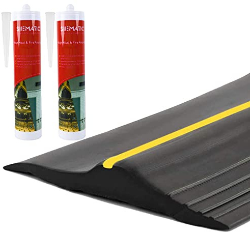 ToLanbbt 20Ft/6M Universal Garage Threshold Seal Strip with 300ml Black Sealants/Adhesives, Garage Door Bottom Weatherproof Strip Rubber DIY Weather Stripping Replacement(Black)