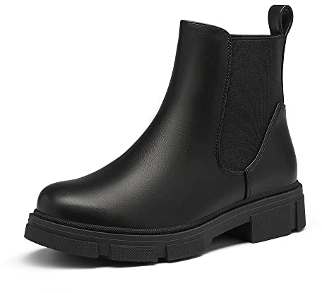 DREAM PAIRS Stivaletti Chelsea da Donna Stivali alla Caviglia Chelsea Booties,Size 36,Nero,SDAB2205W-E