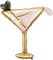 Ballon en aluminium verre de cocktail rose et or 126 x 93 cm - Doré