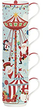 EASY LIFE Set 4 Tazze impilabili Christmas Friends