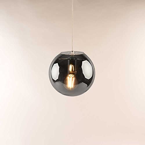 s.luce Orb Glaskugel Hängeleuchte Hängelampe Pendellampe Pendelleuchte Glaslampe, Farbe Schwarz/Rauch, Größe Ø 50cm