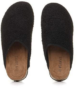 AJVANI Mens boys slip on comfort footbed slippers grip sole indoor mules size 12 46