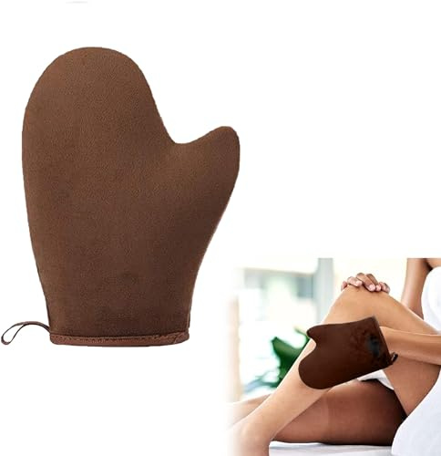 Selbstbräuner Handschuhe,Bräunungshandschuh für Selbstbräuner,Wasserfester Handschuh,Selbstbräuner Handschuh für Bräunungscreme und Peeling,Selbstbräuner Mitt Applikator für Gesicht und Körper,Brown