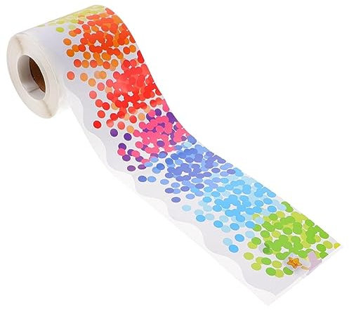 Regenbogen-Konfetti-Bordüre, Pinnwand-Bordüren, Postertafel-Dekorationszubehör, Dekorationsstreifen für Pinnwand-Verkleidung, Lehrer, Schüler für Klassenzimmer-Dekor