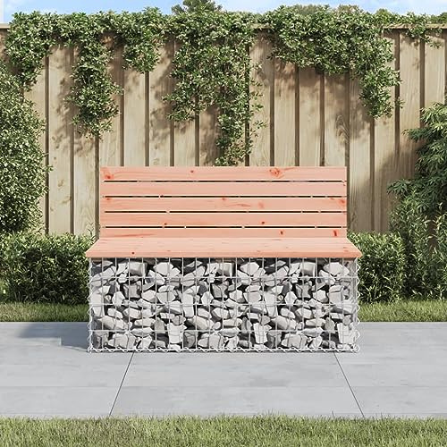 Camerina Gartenbank aus Gabionen 103x70x65 cm Sitzbank Garten GabionenköRbe Gabionen Bank Outdoor Patio BäNke Massivholz Douglasie
