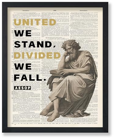 Poster Master United We Stand Poster – Aesop-Druck – Motivierende Kunst – Einheits-Zitate Kunst – ermutigende Kunst – Geschenk für Männer und Frauen – inspirierende Dekoration für Wohnzimmer oder Büro