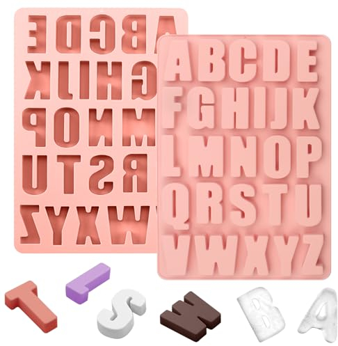 Silikonform Buchstaben Groß, Silikonform mit 26 Mulden Alphabet, 27 * 18cm Silikonformen Gießformen Buchstaben, Letter Cake Backform für DIY-Formen, Kuchen, Backen, Schokolade, Eisbrocken, Fondant