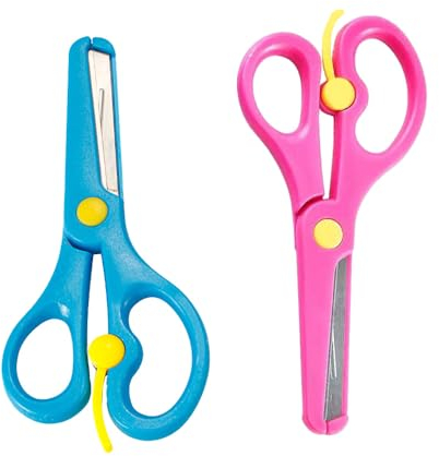2 Stück Kinderschere, Schere Schule 1. klasse Kinderscheren Klein Büroschere Set für DIY Handwerk(2 Farben)