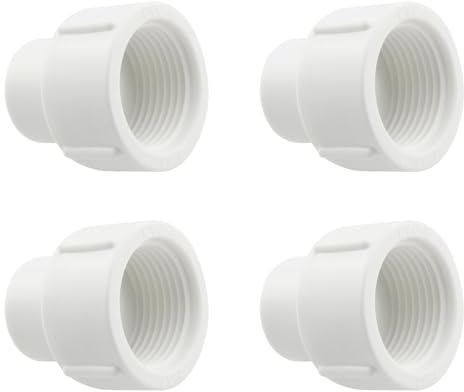 HJGarden 4PCS 1x1/2inch PVC Female Thread Reducing Pipe Fittings PVC Pipe Pressure Fittings Coupling Pipe Adapter Connectors for Sprinkler, Drip Irrigation System