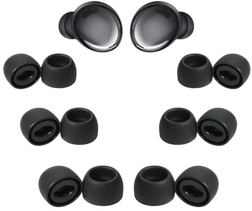 12 Pairs Replacement Earbud Tips for Galaxy Buds Pro, Silicone Non-Slip Ear Tips with Excellent Noise Isolation and Comfort, Earbud Replacements 2 Color (Black & White), 3 Size (S/M/L)