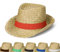 Sommerhut 'Kuba' Unisex - Sonnenhut für Damen & Herren im Trilby-Design - Panama Hut aus Seegras mit stylischem Klettverschlussband - Kopfbedeckung für Garten, Strand & Urlaub, Farbe:natur/rot