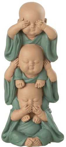 Pommerntraum ® | 3-ER Set! WohnDekoration Dekorationsfigur Sammlerfigur 3 Buddha-Figuren Mönche Nichts HÖREN Nichts Sagen Nichts SEHEN (Buddha-Figur)
