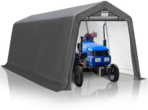 JMORCO Garage Auto per Esterno Riparo for rimessaggio all'aperto da 8' x 14' - Tenda da rimessaggio Resistente con finestre Ventilate arrotolabili, Garage Portatile con Cerniera