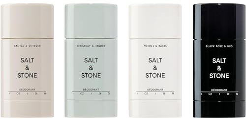 SALT & STONE Aluminum Free Deodorant | Extra Strength 48 Hour Protection for Women & Men | Made with Seaweed Extracts, Niacinamide & Prebiotics (Mini Deodorant Discovery Set)