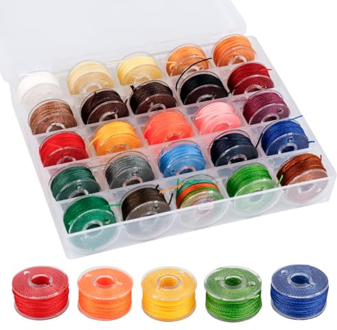 BigKego 25 Rotoli Filo di Cotone Cerato Filo Cerato per Bracciali Filo Cerato Colorati 0.65mm x 6m per Creazione di Gioielli Artigianato Fai da Te Collane Bracciali Accessori