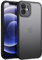 YLK Cover Opaca per iPhone 12 6,1, Custodia Posteriore Glassata Traslucida Sottile, Cover per iPhone 12 con Della Fotocamera Protezione (Nero)