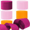 Kreppbänder Rosa hellrosa orange 4.5 cm x 25 m 6 Rollen Krepppapier Party Crepe Streamer Luftschlangen Dekorationen Rosa hellrosa orange
