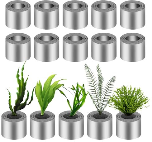Plliocse 10 Rolls Aquarium Plant Weights Metal Aquatic Weights, Bendable Metal Plant Anchors, Reinforcing Counterweights For Ponds, Aquariums Floating Plants Aquarium Plants