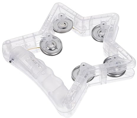 Abaodam Leuchtendes Tamburin für Erwachsene Handheld Glow Tambourine mit Lichtmodi für Partys und Feste für Schulveranstaltungen und Sportevents