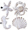 NUOBESTY 1Set Vintage Animals Drawer Handles of Creative Iron Cabinet Knobs for Doors and Windows Crab and Scallop Designs Durable and