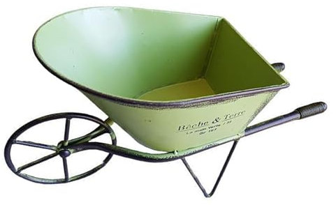 HXNH Iron Art Schubkarre, dekorativer kleiner Übertopf, Metall, Einrad, Pflanztöpfe für Terrassen und Garten, Innen- oder Außenbereich, Dekoration, Gartendekoration, Blumentöpfe