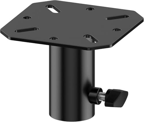 Metall-Lautsprecherständer-Montageplatte für Standard-35-mm-Lautsprecherstange oder Stativ-Lautsprecherständer – 35-mm-Lautsprecheradapterhalterung für Pro-Audio-DJ/PA-Lautsprecherständeradapter