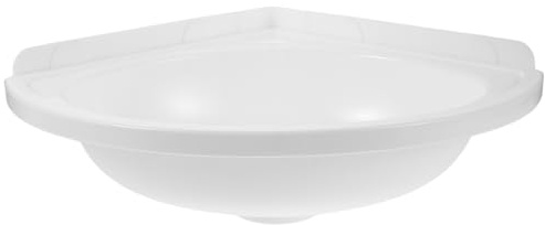 SEWACC Lavandino per bagno piccolo: lavabo da appoggio sospeso a parete, lavabo angolare galleggiante triangolare, lavabo con foro per rubinetto per bagni domestici