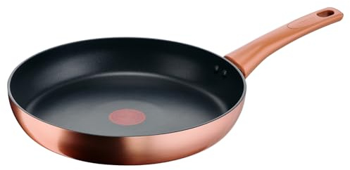Lagostina Rosé, Padella Antiaderente Ø 28 cm, Colore Oro Rosa | Rivestimento Titanium, Indicatore di Calore Thermo-Signal, Manico Rivettato, Compatibile con Induzione