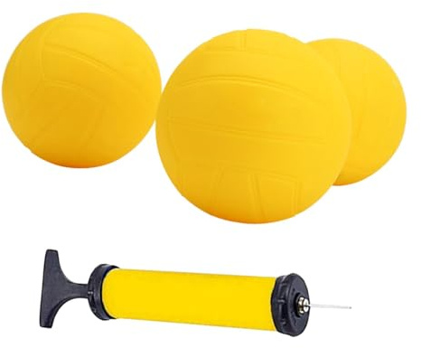 pistro Spike Replacement Balls with Air Pump, Roundnet Game Balls, Mini Volleyball for Backyard, Beach, Park, and Outdoor Play- 3.5 Inch 3pcs