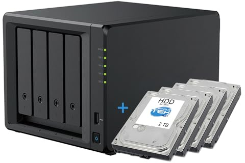 SIMPLETEK - NAS con 4 x Hard disk da 2TB (8TB Totali) | 4GB RAM | 2.5G LAN | Porta Ethernet RJ45 LAN (Ricondizionato)