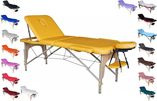 Polironeshop Professionelle Kosmetikliege - Klappbare Massagebank, Ergonomischer Massagetisch & Massageliege für Profis, Gelb