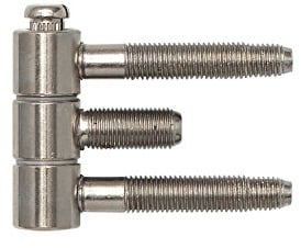 Gedotec Türbänder Zimmertüren Stahlzargenband Metall Einbohrbänder dreiteilig für gefälzte Holztüren | Band Gr. ø 16 mm | Stahl vernickelt | Tragkraft bis 40 kg | 1 Stück - Türscharnier für Innentüren