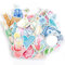 Navy Peony Sticker Set | Wasserdichte Aufkleber Sticker für Laptops, Skateboards und Handytaschen | Deco Sticker | Sticker Hochzeit | Scrapbooking Sticker für Tagebuch und Planer (27 Stück)