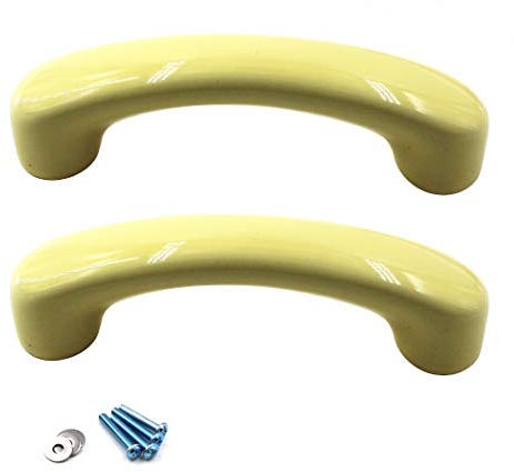 SeeRaphee Niedliche Keramik Knauf Schrank Griffe Türknauf Schublade Griff Pull Knöpfe für Kinder Kid 's Room Kommode,Küche Schränke, Badezimmer KinderZimmer Dekor 2 Stück-Gelb