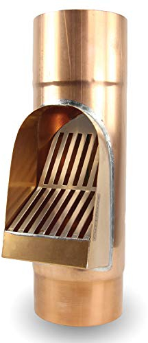 Fallrohrfilter von CurtMaxx | Effektiver Filter für Fallrohre - filtert Laub, Äste und Schmutz aus dem Fallrohr | Ø 100 mm, Kupfer