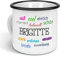 printplanet - Emaille-Tasse mit Namen Brigitte - Metallbecher mit Design Positive Eigenschaften - Nostalgie-Becher, Camping-Tasse, Blechtasse, Farbe Schwarz, 300ml