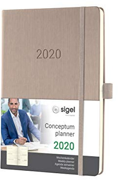 SIGEL C2060 Wochenkalender 2020, ca. A5, Hardcover, taupe, Conceptum - weitere Modelle