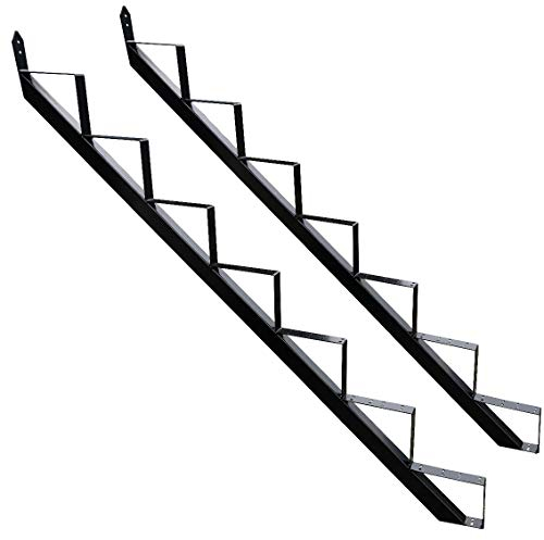 Treppenrahmen 2-10 Stufen-Wahl Stahl-Treppe Schwarz Treppenholm/Wählen Sie die Stufen-Anzahl (7 stufig)