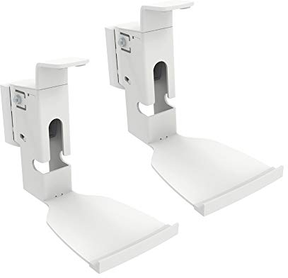 ARLI Lautsprecher Wandhalterung SONOS Play 5 Gen. 2 Wandhalter Boxen 2 er Paar 7 kg belastbar werkzeuglos neigbar drehbar Halter Wandmontage Box Befestigung Schrauben Set Kabelführung Wand Weiss 2X