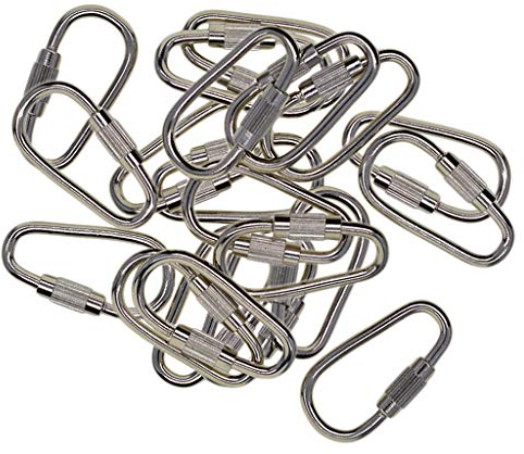20 Mini Karabinerhaken Stahl Schraubkarabiner hochwertig Karabiner Clips