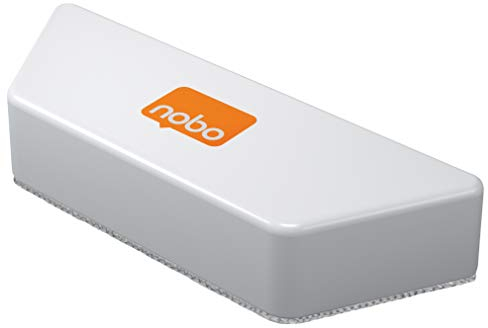 Nobo magnetischer Microfaser Tafelwischer für Whiteboards, Inkl. 1 x waschbares Mikrofaser-Pad, Weiß, 1915324