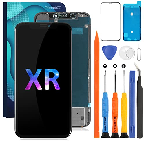Ersatz Für iPhone XR Display Kompatibel Für iPhone XR Bildschirm Ersatz Replacement Für iPhone XR LCD Display Touchscreen Digitizer Glas A2105, A1984, A2107, A2108, A2106 (Incell, Schwarz)