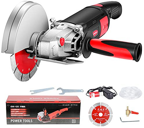 Electric Wall Chaser, 156mm Industrial Wall Groove Cutting Machine for Brick/Concrete/Metal Cutting, Single Chip, Dust-Free, 1800W,11000RPM, Depth: 47mm, Rotating Handle