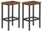 H JINHUI Bar Stools Set of 2, Industrial Style Breakfast Stool Chairs, Counter Height High Stools, Kitchen Bar Stools, 65cm High Seat, for Farmhouse, Living Room, Cafe Pub, Rustic Brown and Black