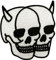 Urbanski Patch Totenköpfe mit Hörnern Devil Skull zum Aufbügeln 7 x 6,8 cm | Aufnäher Applikation Bügelbild