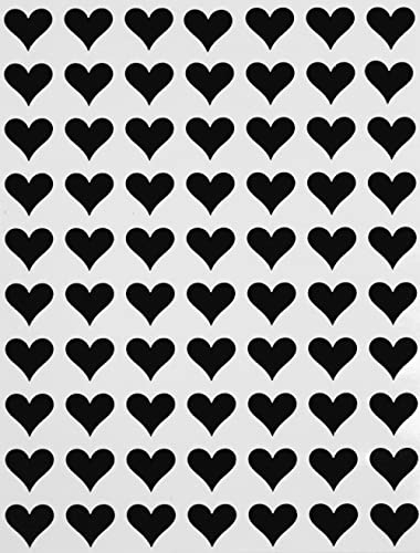 Royal Green Mini-Herzen-Aufkleber für Dekoration, 1,27 cm, farbige Etiketten, Herzen für Kunst, Handwerk, Partyzubehör und Scrapbooking, 1050 Stück (schwarz)