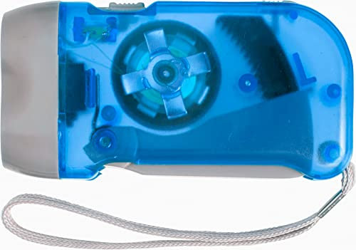 noTrash2003 Batterielose LED Dynamo Taschenlampe Dynamoleuchte und 2 Starke LEDs für Camping, Garage, Notfall, Stromausfall, in 4 Farben (Kobaltblau)
